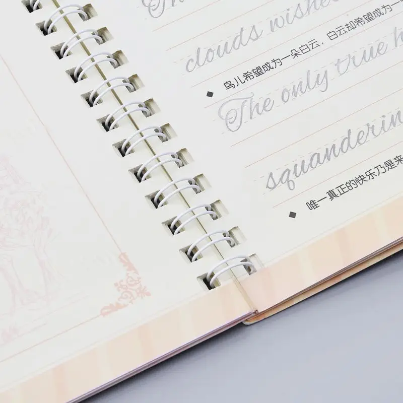 

D5QC Cursive Writing English Calligraphy Copybook For Adult Children Exercise Groove Handwriting Practice Book