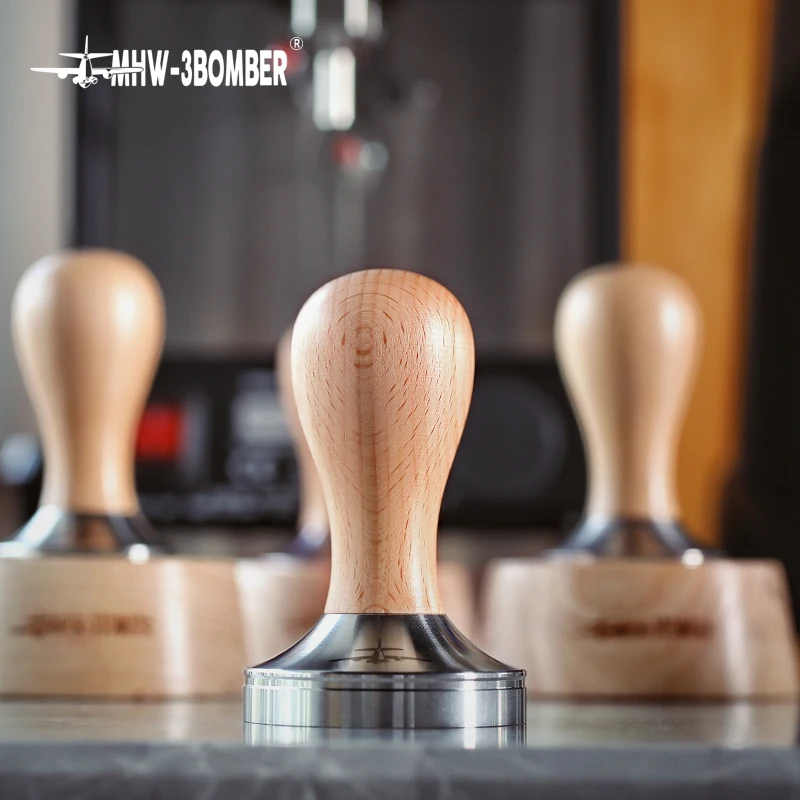 

Espresso Tamper Coffee Hand Tamper Fits 51/58mm Coffee Portafilters Solid Wood Handle Flat or Thread Stainless Steel Base