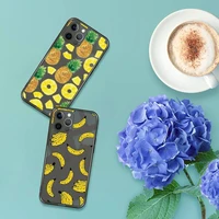 fashion fruit lemon pineapple phonecase for iphone 7 8 11 12 x xs xr mini pro max plus retro black grey clear transparent