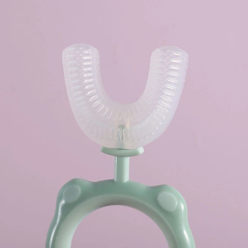 

Children Baby Manual Toothbrush 360 Degree U-shaped Toothbrush Teether Soft Silicone Baby Teeth Brush Teeth Oral Care