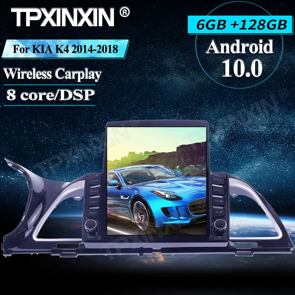 저렴한 테슬라 스크린 안드로이드 GPS 자동차 멀티미디어 플레이어 헤드유닛 오디오 라디오 내비게이션 무선 카플레이, 기아 K4 2014-2018 용