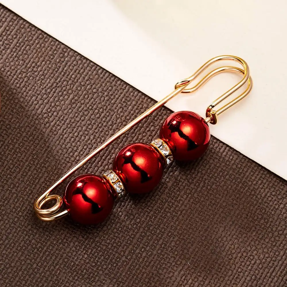 Высокое качество винтажная Золотая булавка-брошь имитация жемчуга большая