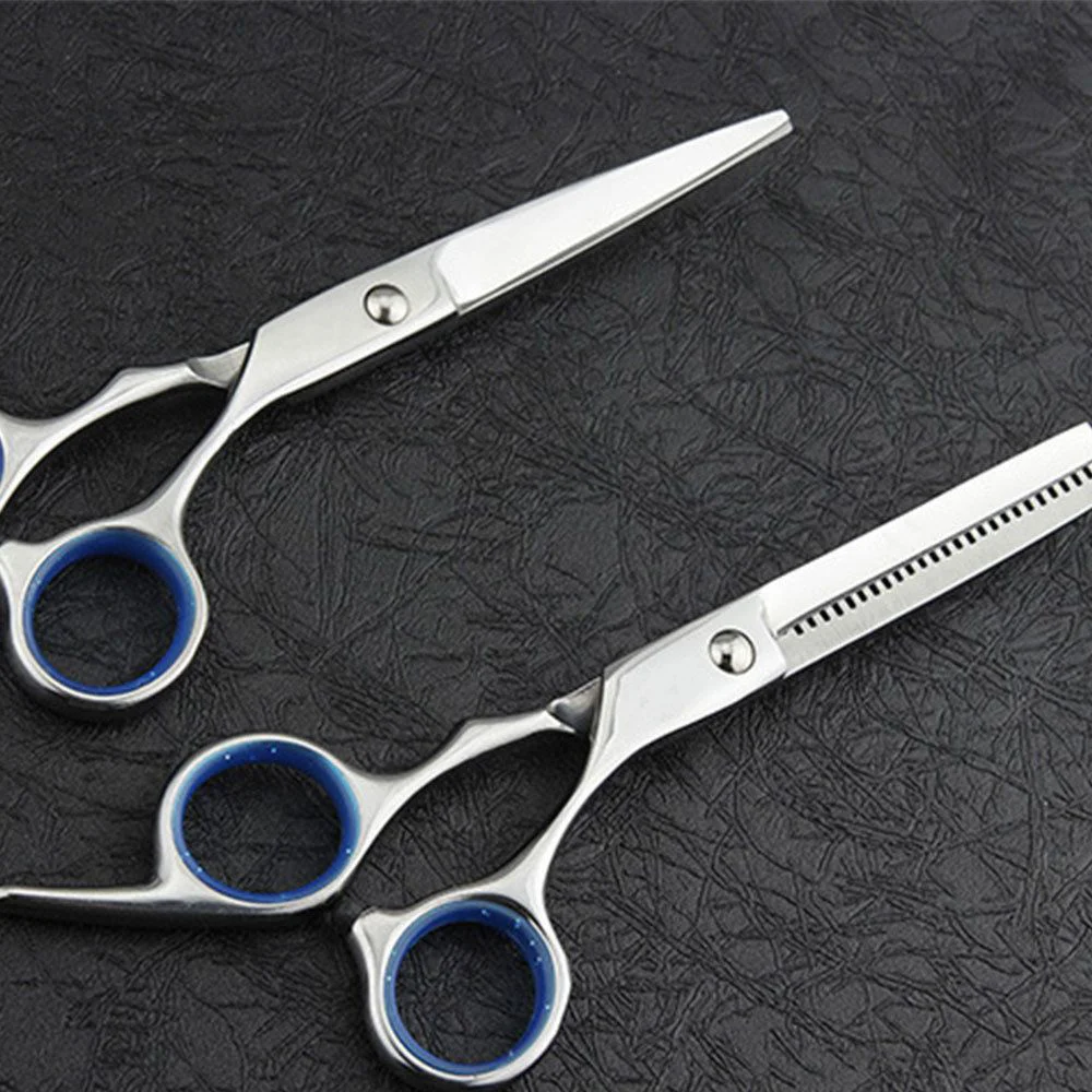 

6 inch Cutting Thinning Styling Tools Set Hair Scissor Stainless Steel Salon Hairdressing Shears Regular Teeth Blades with Case
