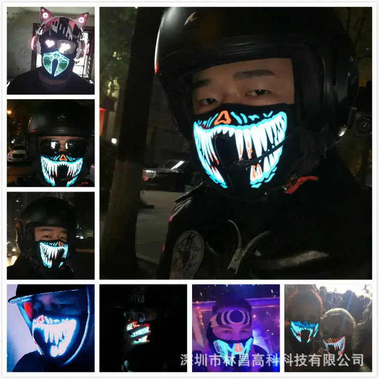 Новая 3D маска холодного света El светодиодсветодиодный с голосовым управлением