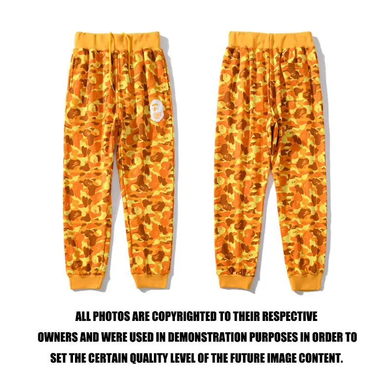 

Men's Women's trousers orange camouflage eat chicken the same style footwear casual pants 100% cotton high quality pants