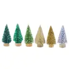 Маленькая Рождественская елка из 12 предметов, сизальный Шелковый кедр, Маленькая рождественская елка, золотая, серебряная, синяя, зеленая, белая маленькая елка