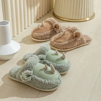 fashion women cotton slippers home soft soled slides couples winter shoes non slip bottom slippers pantuflas de mujer christmas