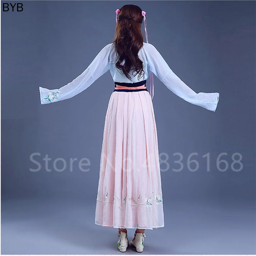 Традиционное китайское Новогоднее женское сказочное платье Hanfu народные