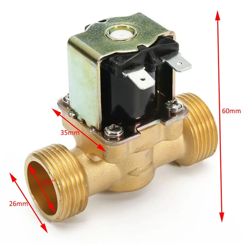 Новый 3/4 дюймов NPSM 12 В DC Тонкий латунный Электрический электромагнитный газовый