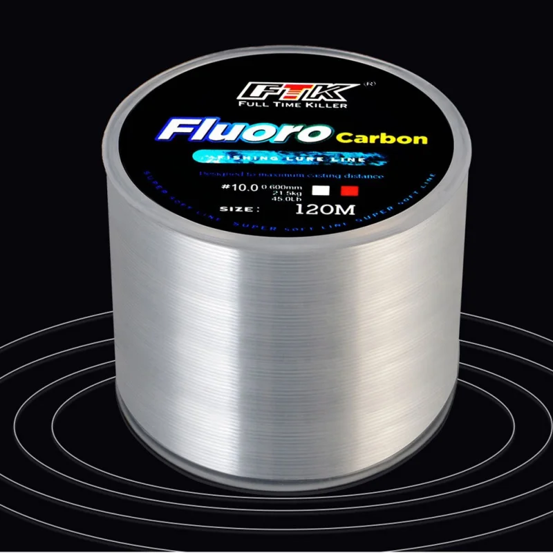 120m Fishing Line Invisible Speckle Fluorocarbon Coating Nylon Line Super Strong Fishing Line