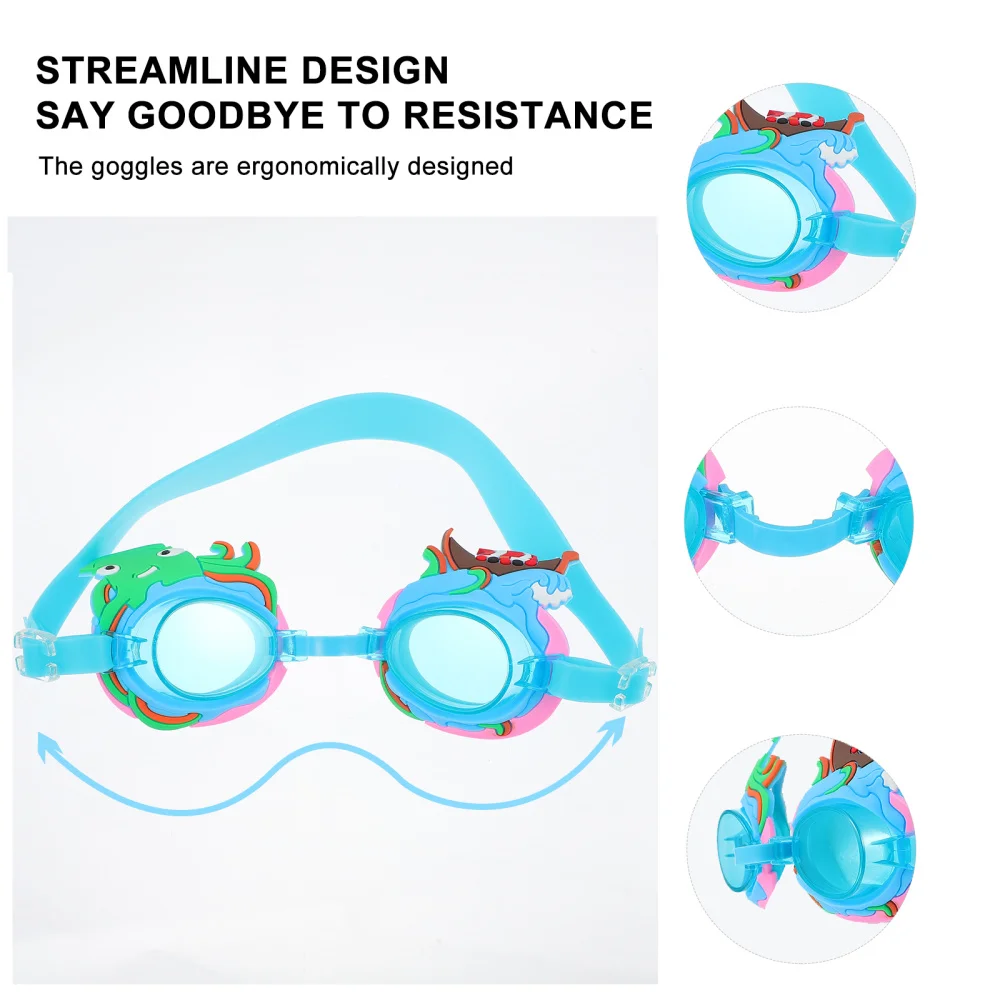 

1 Pair Anti-Fog Octopus Swimming Goggles Kid Swimming Equipment (Lake Blue)