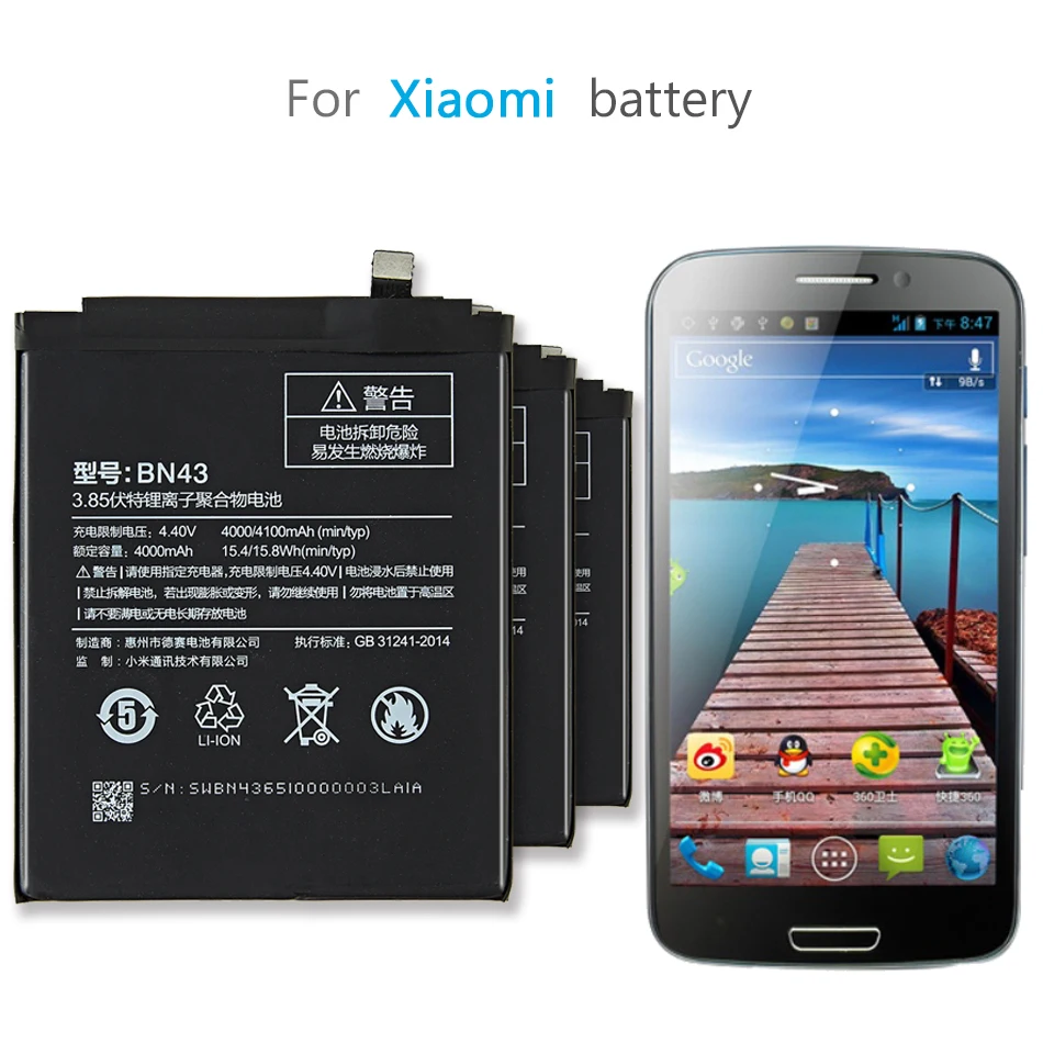 Аккумулятор BM22 BM36 BM3E BM47 BN31 BN34 BN40 BN44 для XIAOMI mi/Redmi 3 3S 3X 4 5 5A 5S 6 6A 7 7A 8 8A 9A 9C 10 10T 10X Max