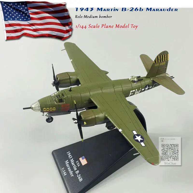 

Амер 1/144 весы Второй мировой войны Martin B-26 Marauder истребитель бомбардировщик литой металлический самолет модель игрушки для подарка/коллекция...