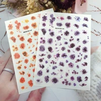 3d nail stickers smudge flower design diy tips nail art decoration packaging self adhesive transfer decal slider