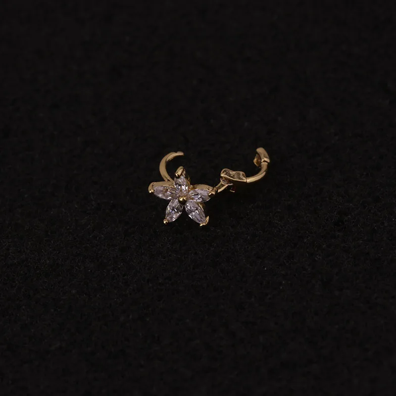 Серьга-кольцо Sellsets с фианитами для пирсинга ювелирные изделия ушной хрящ белого