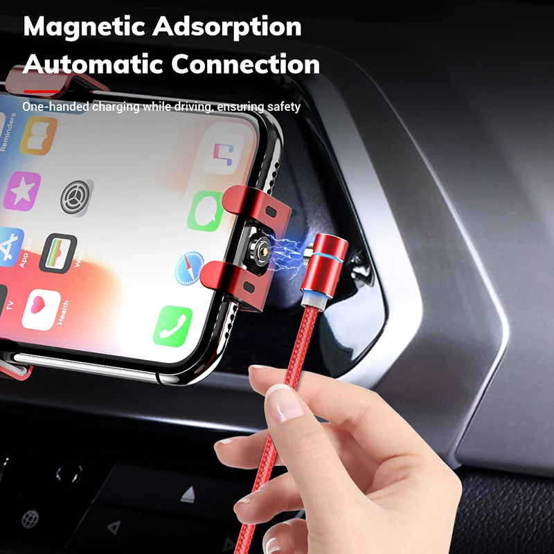 Магнитный светодиодный usb кабель TOPK для быстрой зарядки USB Type C и Micro Samsung Xiaomi iPhone 11 X