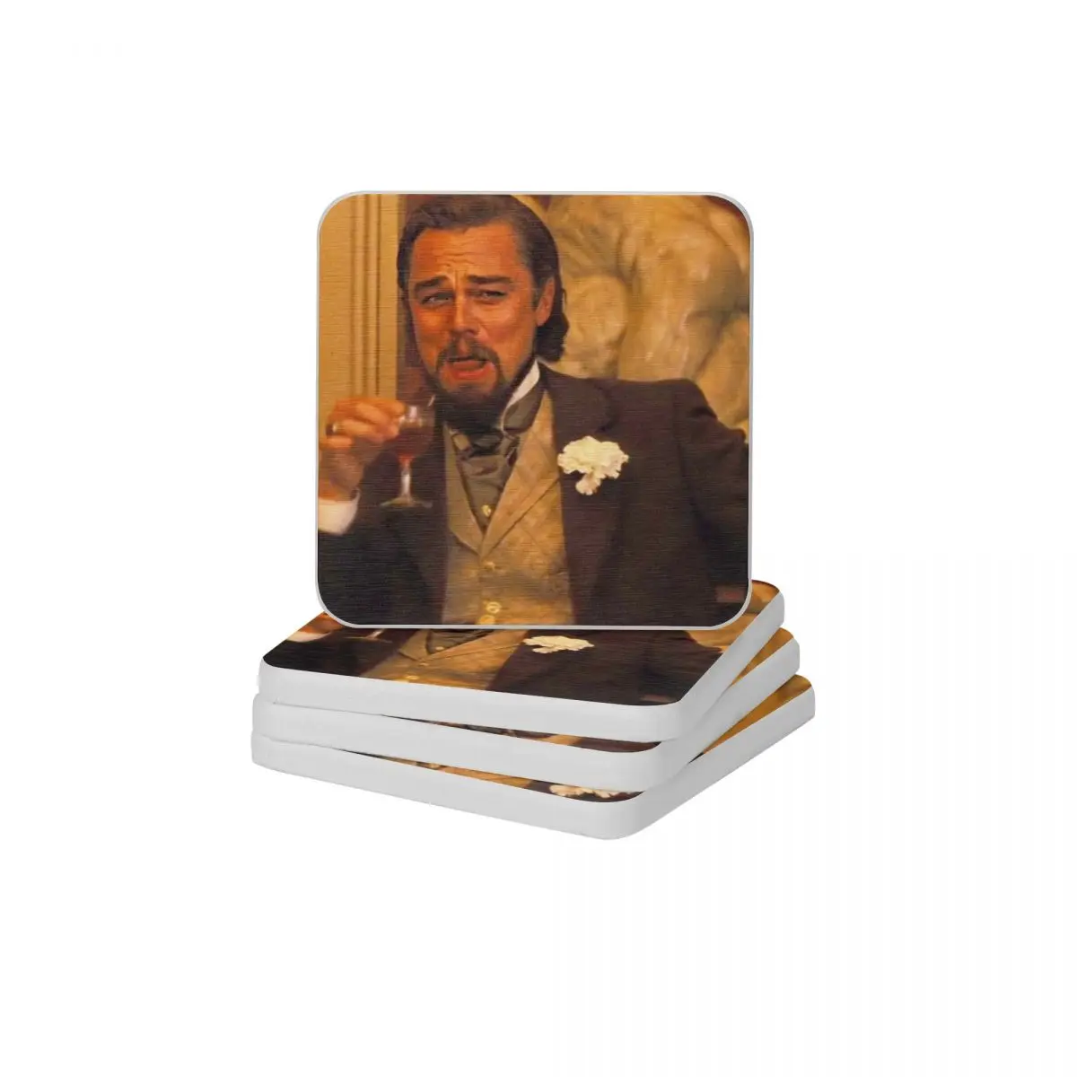

Leonardo DiCaprio Meme Diatomaceous Earth Square Round Coaster Quick-drying Cup Bonsai Mat Soap Toothbrush Pad 10x10cm