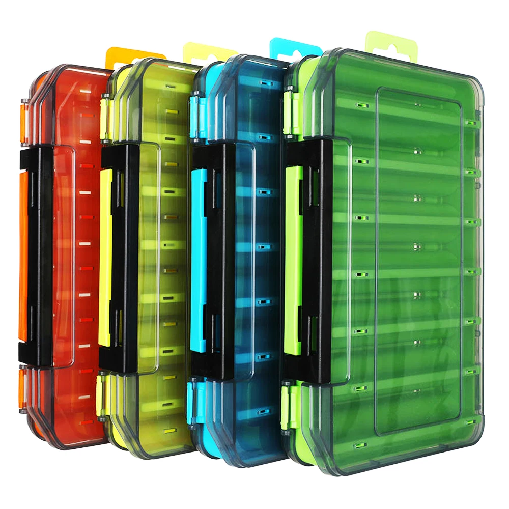 

Wobblers Case Fishing Lure Box 12/14 Compartments Double Sided Waterproof Fishing Bait Tackle Storage Boxes For wobblers