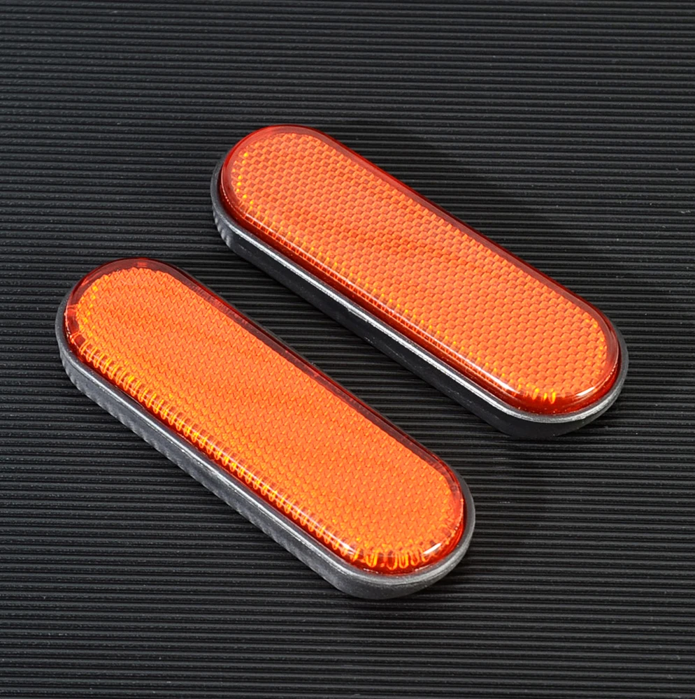 Универсальные янтарно желтые отражатели на передние ножки вилки наклейка