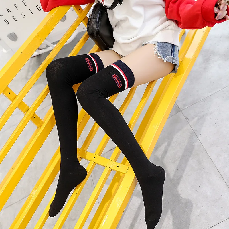 Осень 2019 новые хлопковые носки женские длинные без пятки с семи точками