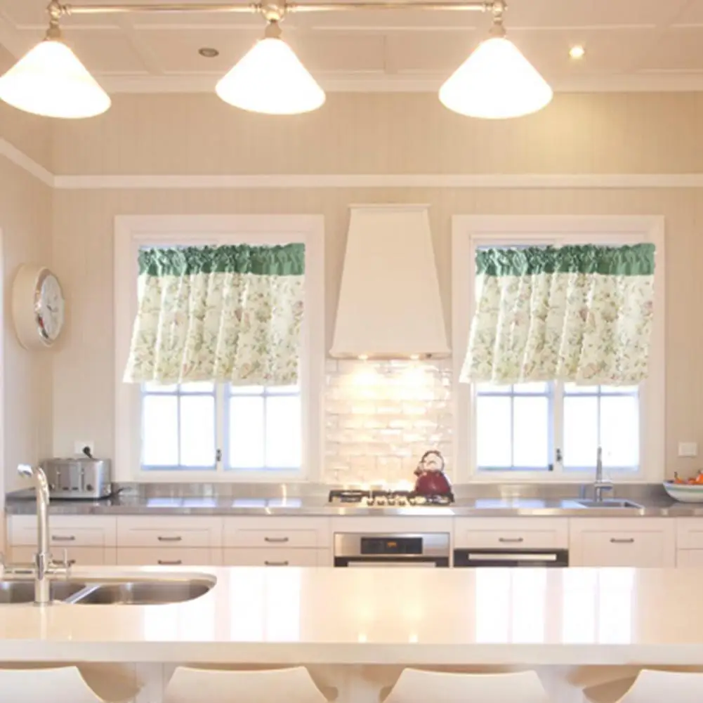 

Great Exquisite Workmanship Washable Shade Sound Insulated Rob Pocket Window Valance Window Curtain Short Drape
