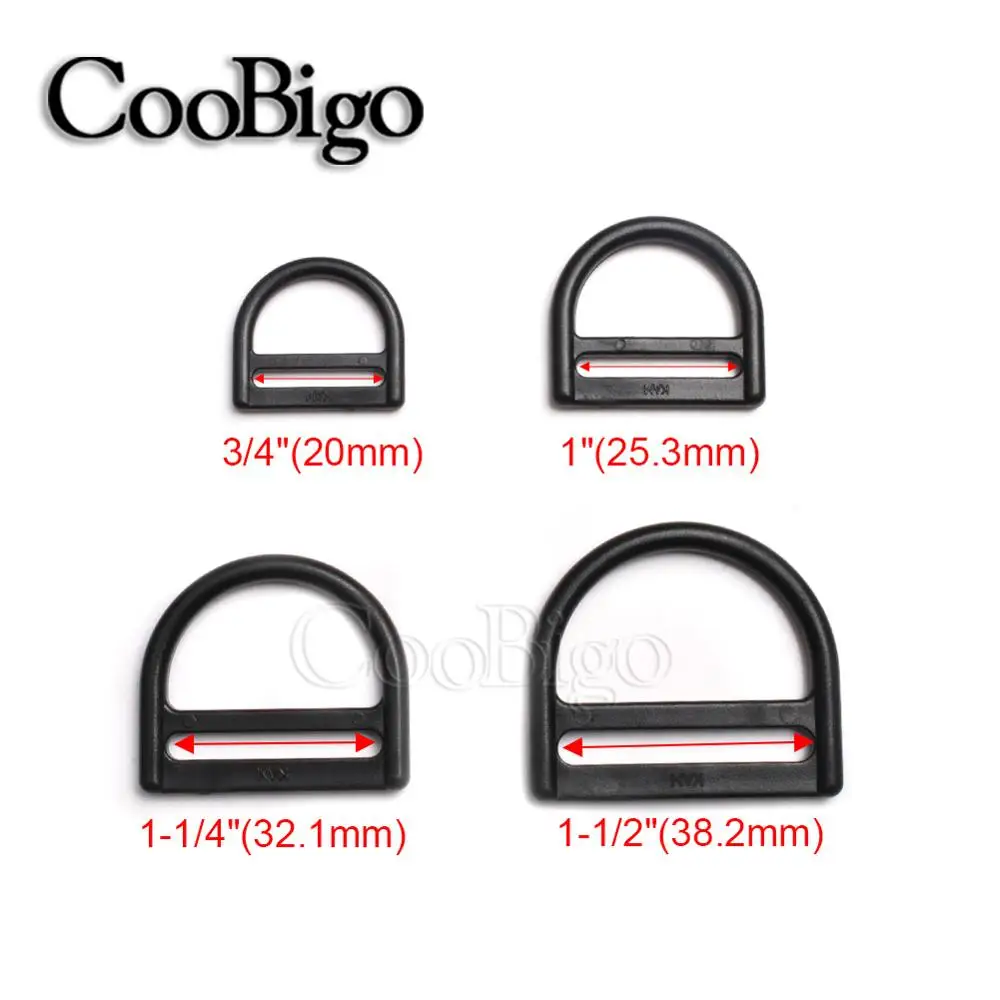 25pcs Plastic Size 20mm 25mm 32mm 38mm D-Ring Slider Adjustable Buckle For Backpack Strap Luggage Belt Webbing Bag Accessories | Дом и сад