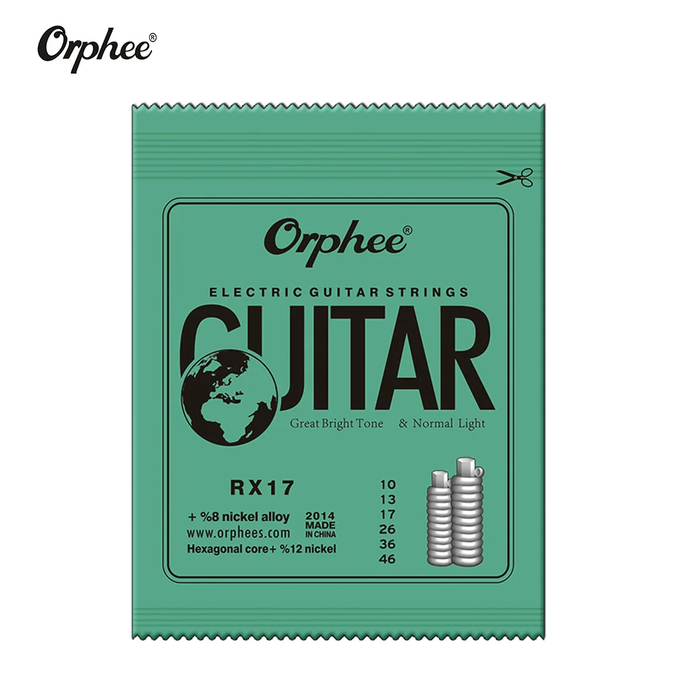 Струны Orphee RX17 для электрогитары (.010-.046) аксессуары гитары из никелевого сплава 8% |