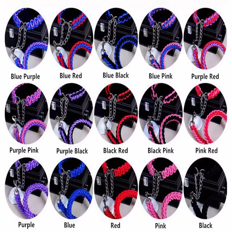 Двойная веревка поводок для больших собак металлическая P цепь пряжка