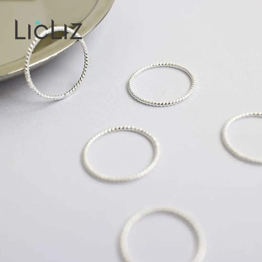 LicLiz, новинка, 925 пробы, серебро, скрученный плетеный канат, кольца для мужчин и женщин, штабелируемые кольца, ювелирные изделия "anillos Bijoux" Femme LR0724