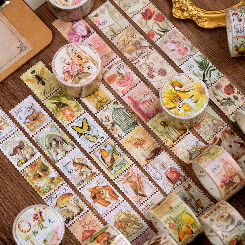 

8PCS/LOT Retro Floral Series Forest Flower Plants Collection Stickers 25mm*5M