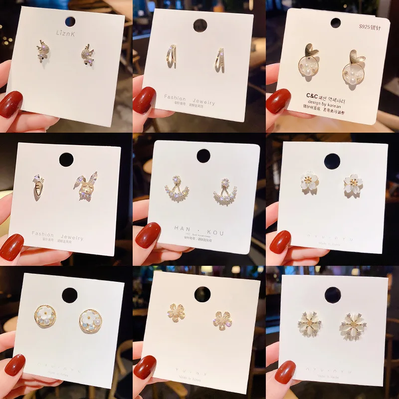 

S925 Silvers 2021 New Fashion Exquisite Geometric Pearl Dangle Earrings Micro Inlaid Women Jewellery Metal Korean Earring