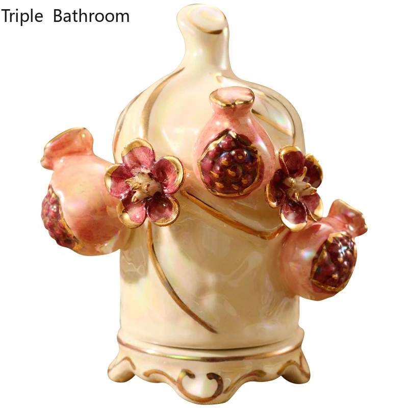 

European Toothpick Holder High-end Ceramics Accessories Dust Proof Living Room Desktop Storage Box Household Organizer