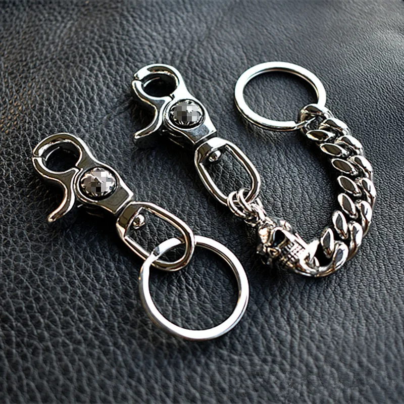 

Fine Punk Men 304 Stainless Steel Pants Jeans Chain Rock Hiphop Wallet Chain Motorcyle Waist Trousers Chains Theft Prevention