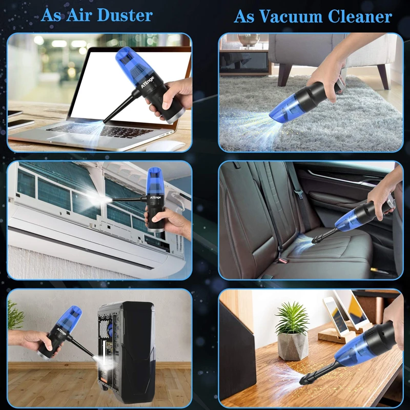 electric air blower mini car vacuum cleanercordless air duster for keyboard computer cleaning scraps for laptoppianosofa gap free global shipping