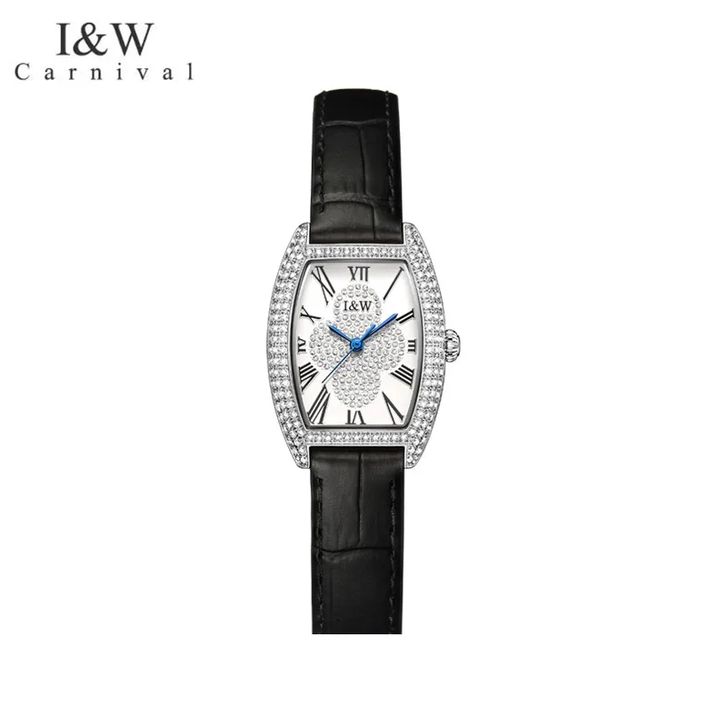 I&W CARNIVAL Brand Luxury Women Dress Watch Ladies Fashion Crystal Business Quartz Wristwatch Waterproof Clock Relogio Feminino