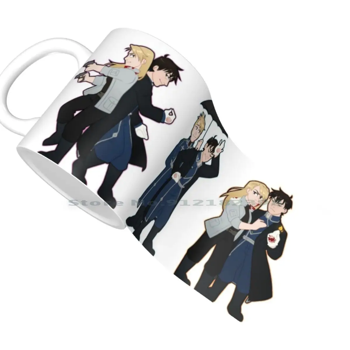 Royai Design Set Ceramic Mugs Coffee Cups Milk Tea Mug Fullmetal Alchemist Roy Riza Hawkeye