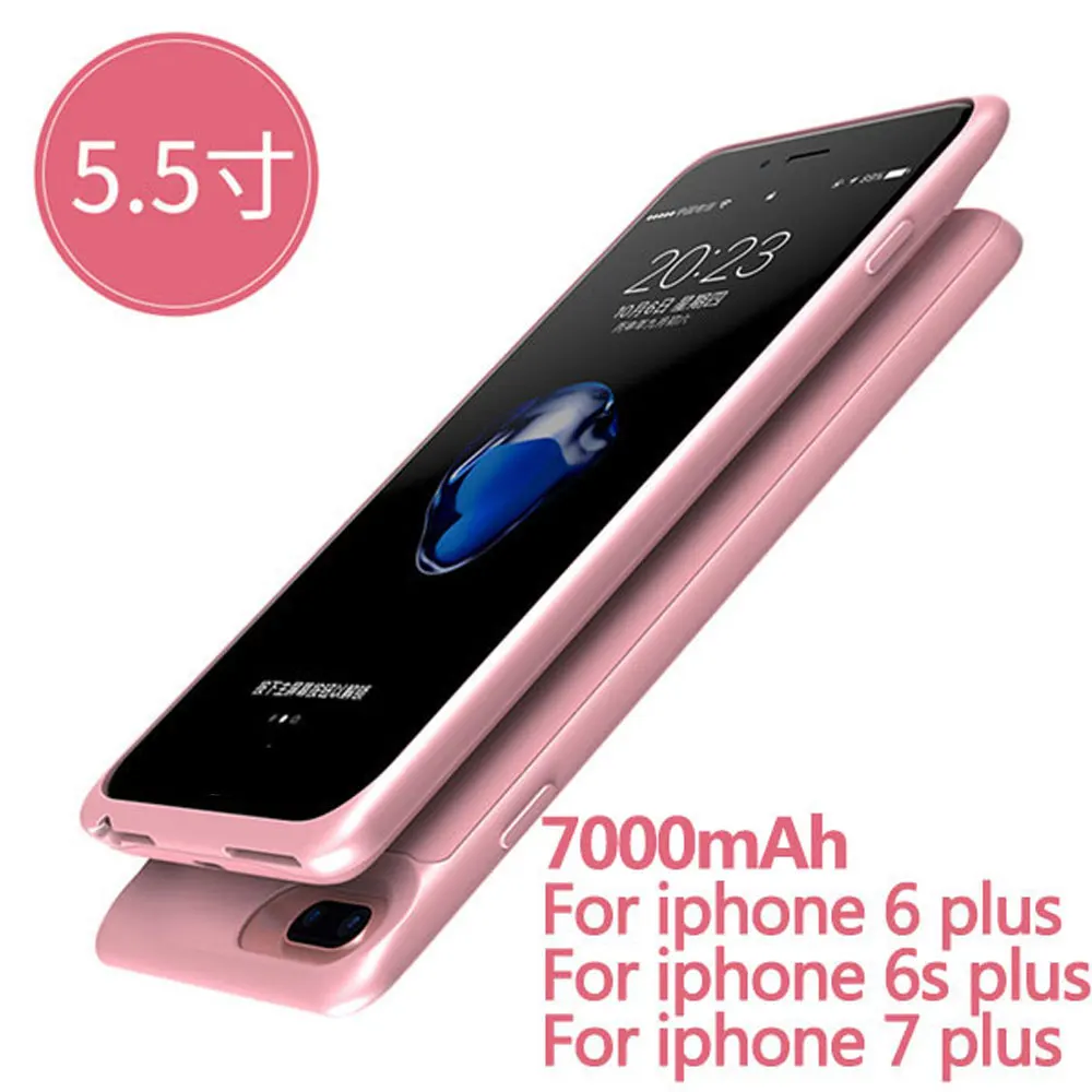 Чехол для зарядки аккумулятора для iPhone 6, 6s, 7, 8 Plus, 5000/7000 мАч, запасное зарядное устройство, чехол, чехол, внешний аккумулятор, Ультратонкий чехол - Цвет: Rose gold 6 7 8Plus