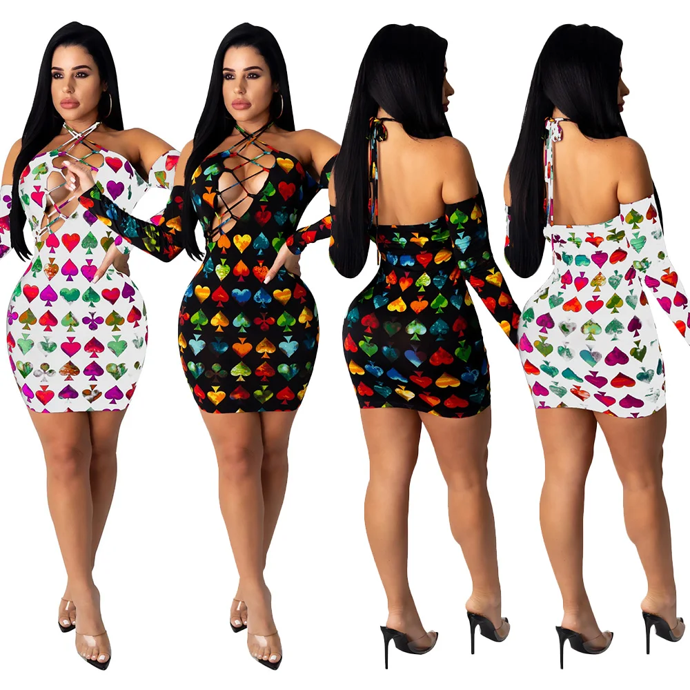 

Женское летнее платье с открытыми плечами, длинным рукавом и открытой спиной