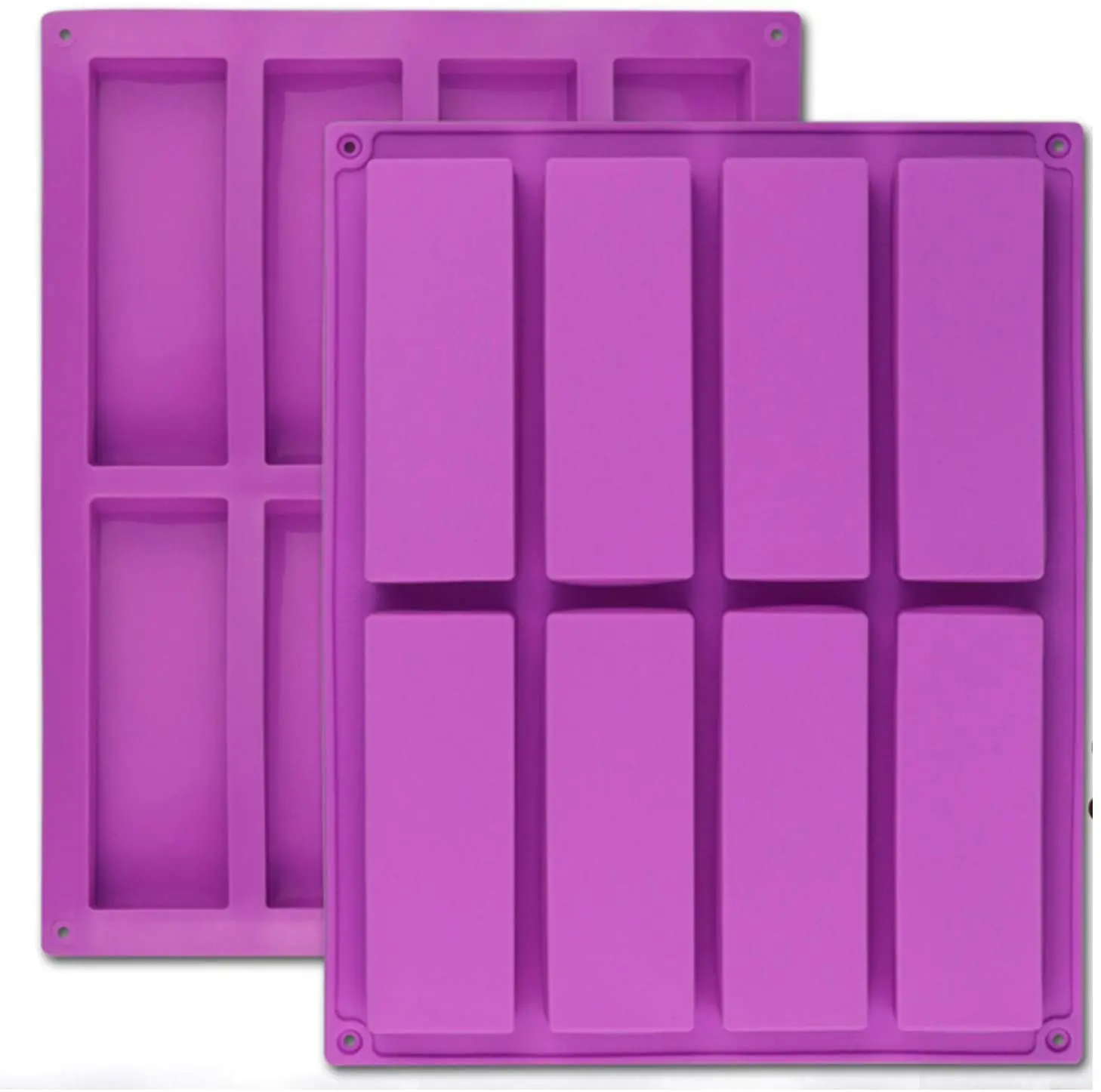 

2 Pcs 8 Cavity Rectangle Granola Bar Silicone Mold DIY Chocolate Cheesecake Pudding Butter Ceraeal Mould Kitchen Tool Supplies