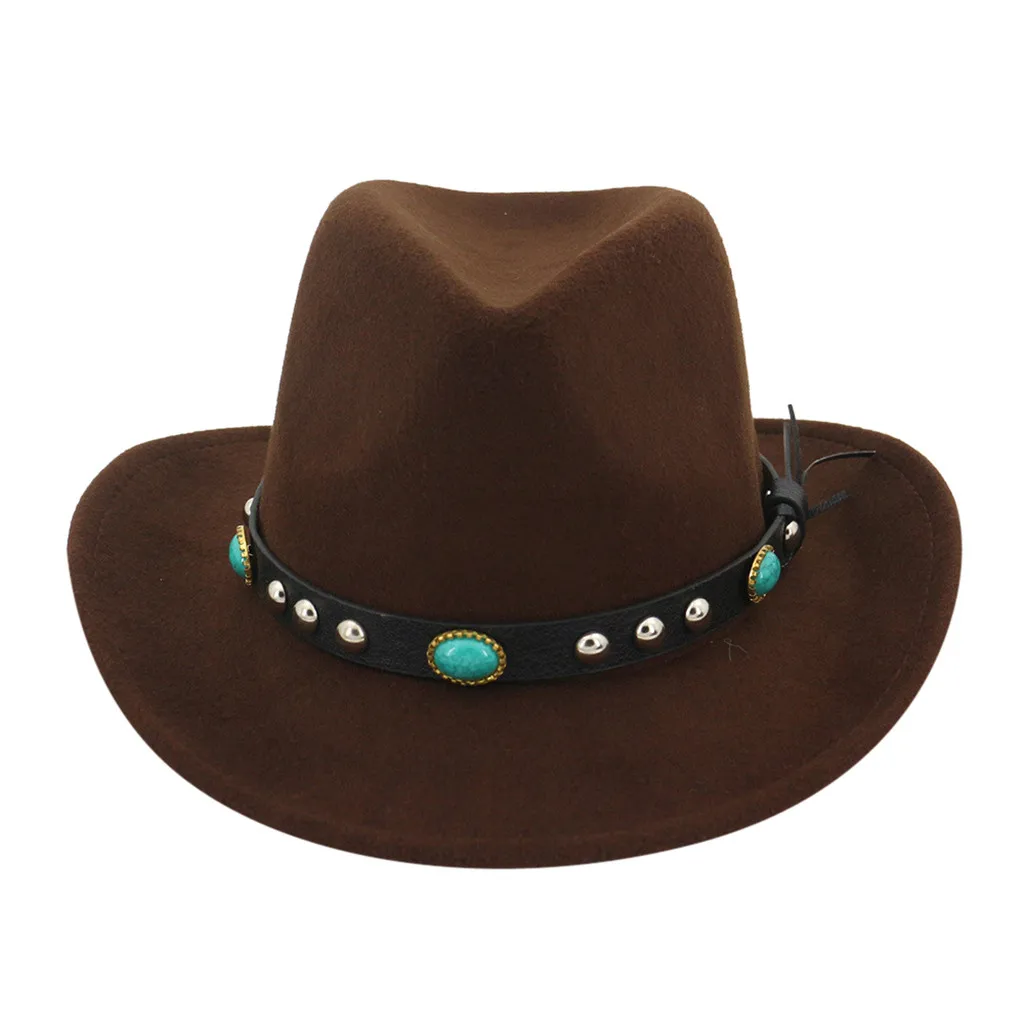 

Winter Men & Women's Woven Cowboy Hat Classic Cattleman Outdoor Hat Western Cowboy Fedora Ethnic Style Couple Hat