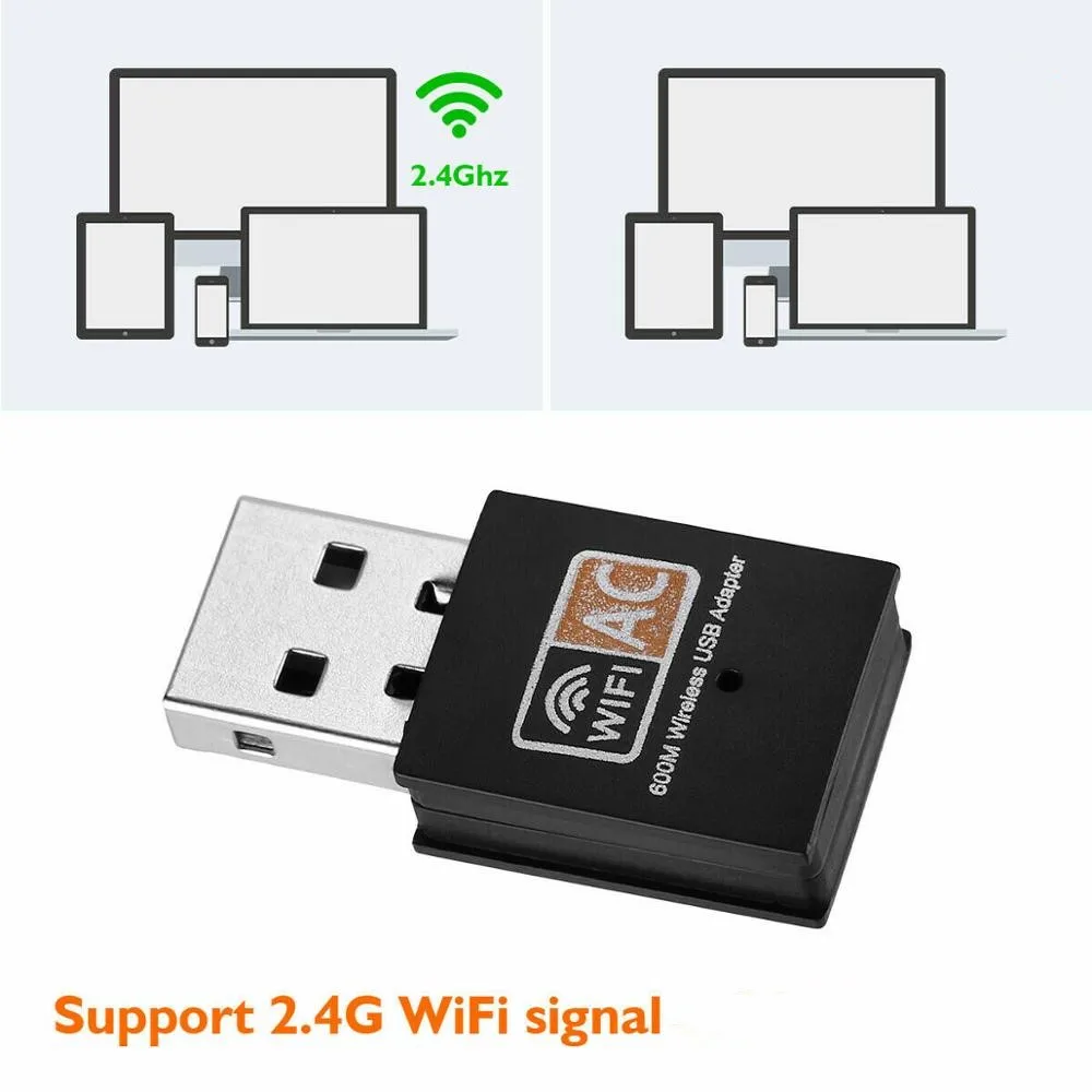 Мини USB WiFi адаптер Ethernet ключ 600 Мбит/с 2 4 ГГц Lan PC Antena Wi Fi приемник AC беспроводная