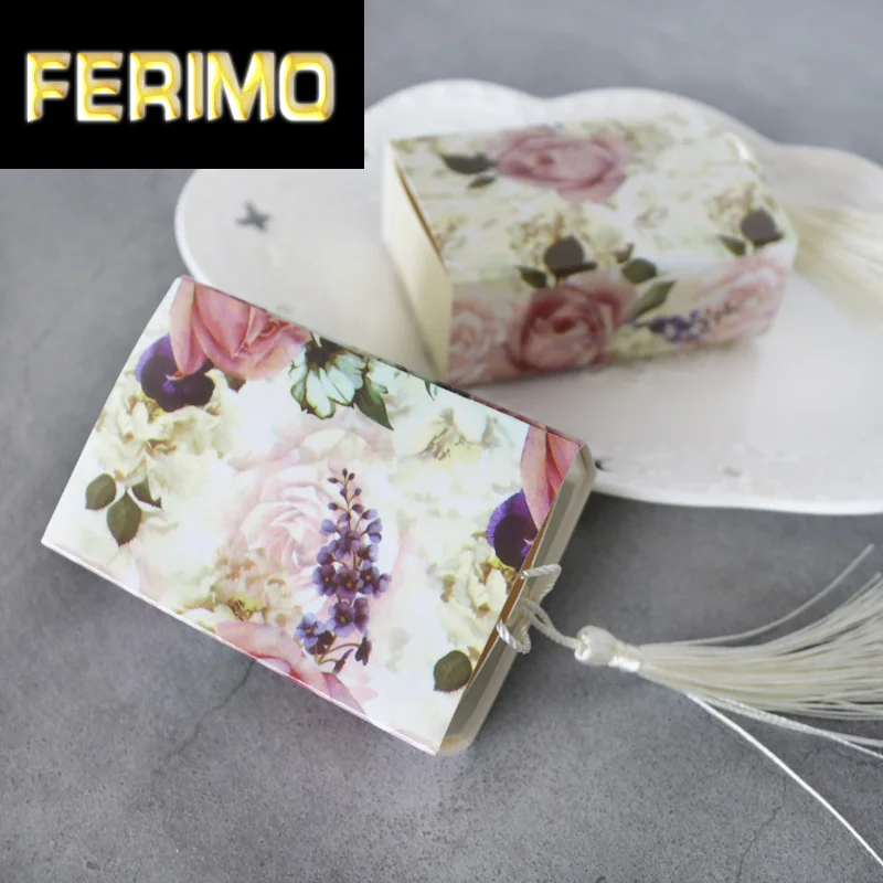 5 шт. подарочные коробки для конфет бумажные пакеты с цветами украшения свадьбы