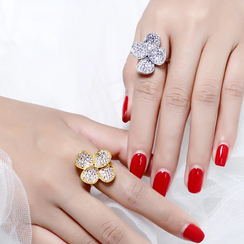 Купи Wedding rings 3 carat crystal unique designer jewelry Gold/ White color Classic ring for woman Bridal accessories gift за 824 рублей в магазине AliExpress