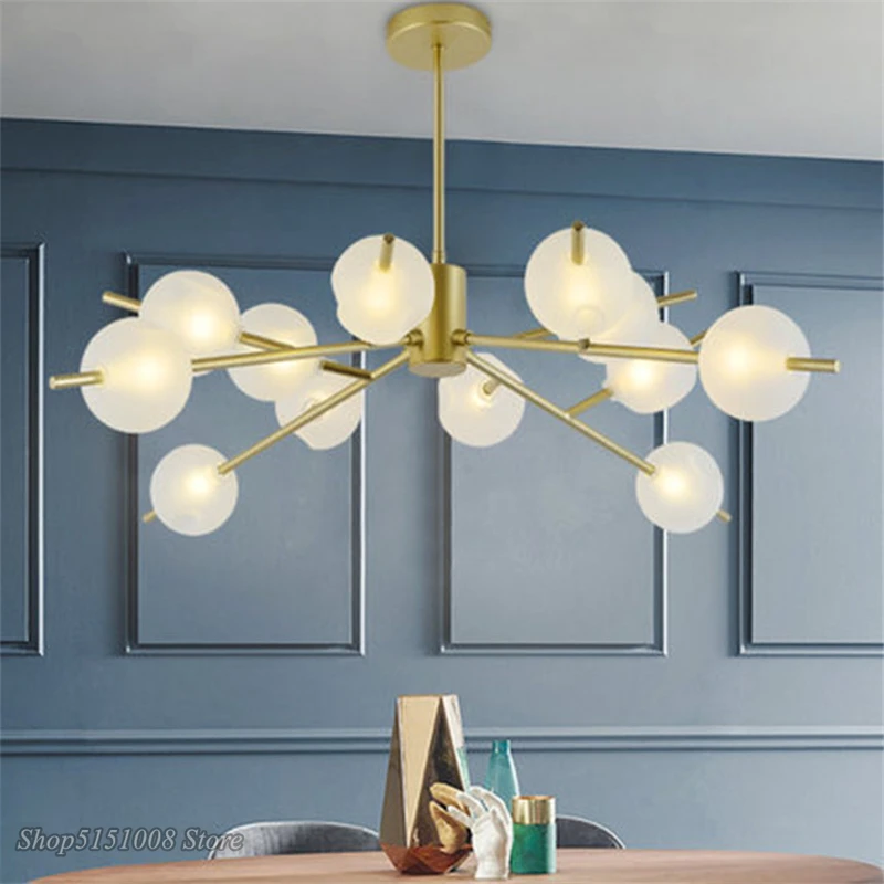 Современные стеклянные люстры в форме бобы потолочные светильники