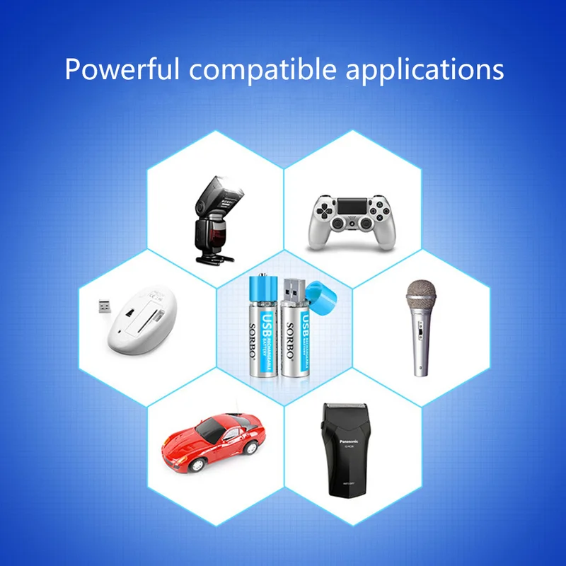 USB перезаряжаемая батарея SORBO 1 5 в AA 1200 мАч литий полимерная литиевая RoHS