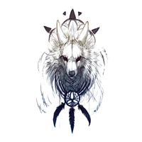 creative holy tribal white wolf car sticker accessories vinyl pvc 15cm9cm motorcycle car styling decal