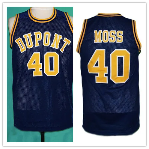 

40 Randy Moss Dupont High School bule Yellow Basketball Jersey Mens Stitched Custom Any Number Name jerseys