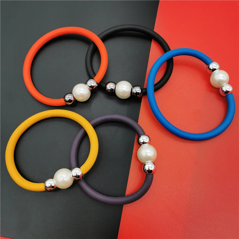 

Marliwoo NEW Gothic Bead Bangles 5 Colors Chains Female Pearl Bracelets Handmade Simple Jewelry Party Charm Bracelet Gift Girls