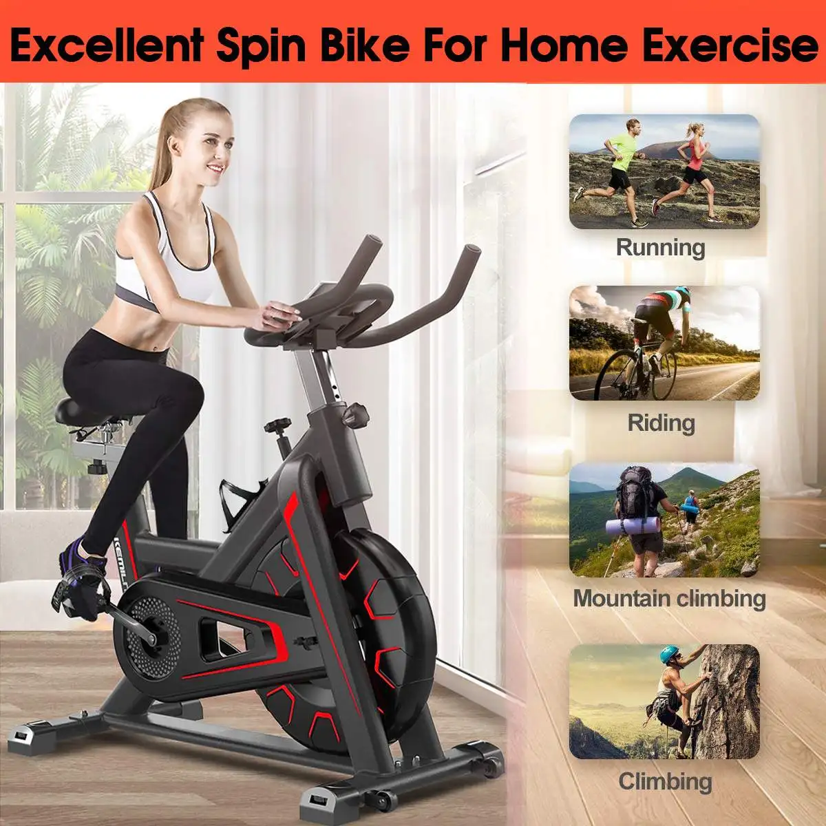 

Велотренажер для дома, тренажерного зала, спиннинга, потери веса для мужчин и женщин, оснащение для фитнеса, мужские футболки для кардио-тре...