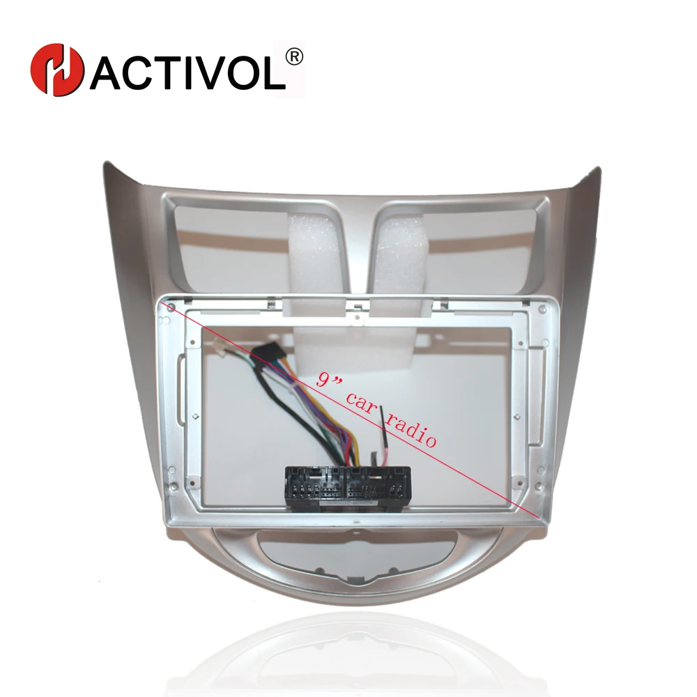 

HACTIVOL 2 Din Car Radio face plate Frame for Hyundai Accent Solaris Verna i25 2011-15 Car DVD GPS Player panel dash mount kit